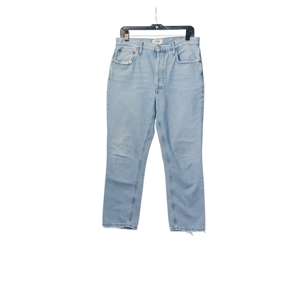 Agolde Women’s Riley Crop High Rise Straight Light Wash 29 (31 x 25 1/2)